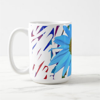 Blauwe Daisy Abstract Grafische Koffiemok