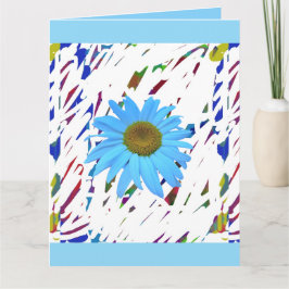 Blauwe Daisy Abstract Grafische Vouwkaart Kaart