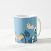 Blauwe Daisy April Geboortebloem Mok Floral (Voorkant rechts)