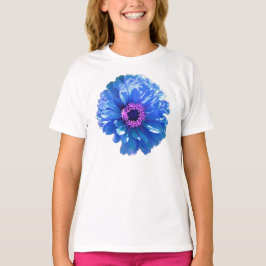 Blauwe Daisy, blauwe bloemfoto T-shirt