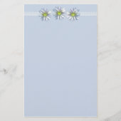Blauwe daisy bloem tekening rand briefpapier (Voorkant)