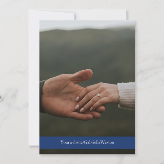 Blauwe Daisy Bloemen Bruiloft Save the Date Kaart (Achterkant)