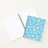 Blauwe Daisy Bloemen Notebook Notitieboek (Binnen)