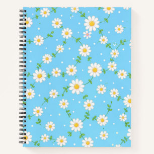 Blauwe Daisy Bloemen Notebook Notitieboek