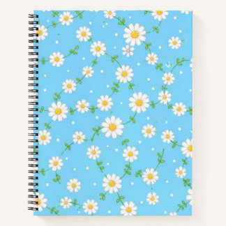 Blauwe Daisy Bloemen Notebook Notitieboek