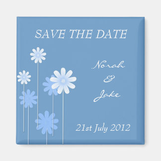 Blauwe Daisy Bruiloft Save The Date Magnet