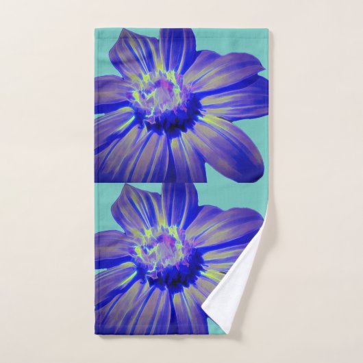 Blauwe Daisy Design Green Achtergrond Bad Handdoek (Handdoek)