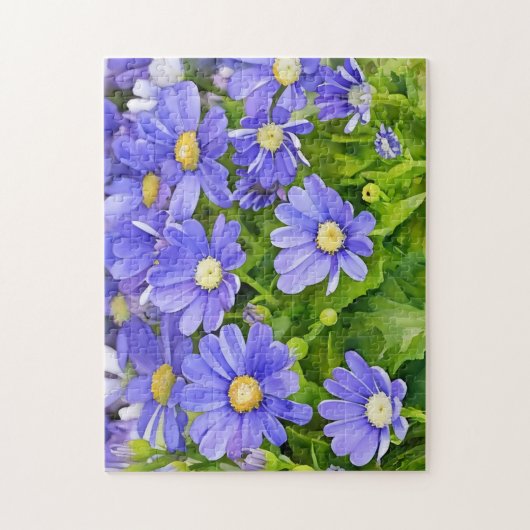 Blauwe Daisy Flower Art puzzel (Verticaal)
