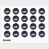 Blauwe Daisy Flower retour adreslabels Ronde Sticker (Vel)