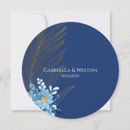 Blauwe Daisy Flower RSVP-kaart 3