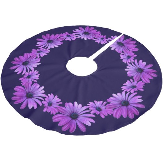 Blauwe Daisy Flowers Tree Skirt Kerstboom Rok (Gekanteld)