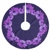 Blauwe Daisy Flowers Tree Skirt Kerstboom Rok (Voorkant)