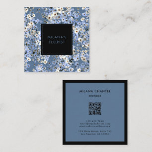 Blauwe Daisy Moderne Trendy Bloem Bloemist Vierkante Visitekaartje