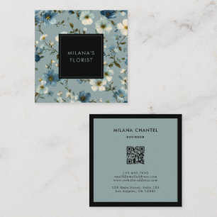 Blauwe Daisy Moderne Trendy Bloem Bloemist Vierkante Visitekaartje