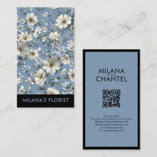 Blauwe Daisy Moderne Trendy Bloem Bloemist Visitekaartje