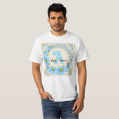 Blauwe Daisy Monogram t-shirt (Voorkant volledig)