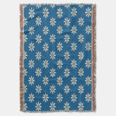 Blauwe Daisy Patroon Worpdeken Deken (Voorkant Verticaal)