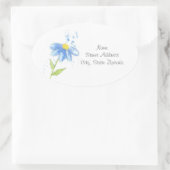 Blauwe Daisy Waterverf Labels (Tas)