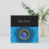 BLAUWE DALIA, SAFIER, helder zwart geel Kaart (Staand voorkant)