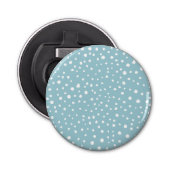 Blauwe Dalmatische Spots, Dalmatische Stippen, gek Button Flesopener (Voorkant)