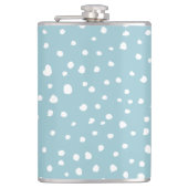 Blauwe Dalmatische Spots, Dalmatische Stippen, gek Heupfles (Voorkant)