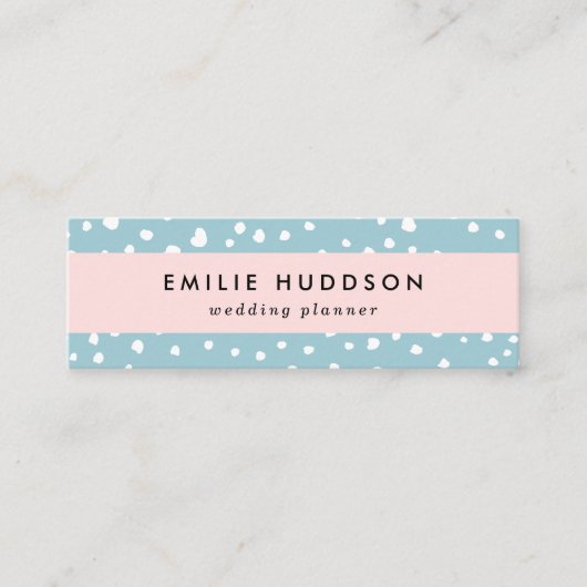 Blauwe Dalmatische Spots, Dalmatische Stippen, gek Mini Visitekaartje (Voorkant)