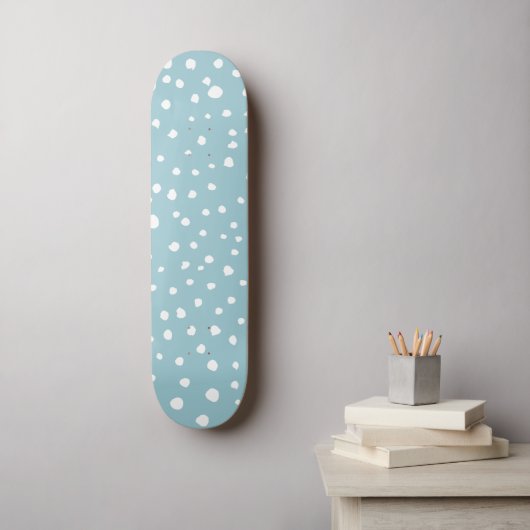 Blauwe Dalmatische Spots, Dalmatische Stippen, gek Persoonlijk Skateboard (Muurkunst)