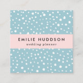 Blauwe Dalmatische Spots, Dalmatische Stippen, gek Vierkante Visitekaartje (Voorkant)