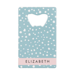 Blauwe Dalmatische Vlekken, Dalmatische Stippen, J Creditkaart Flessenopener