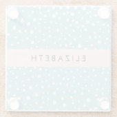 Blauwe Dalmatische Vlekken, Dalmatische Stippen, J Glazen Onderzetter (Achterkant)