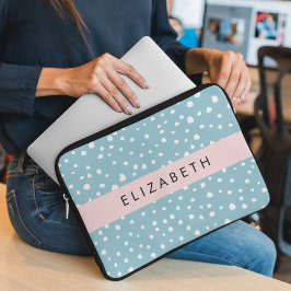 Blauwe Dalmatische Vlekken, Dalmatische Stippen, J Laptop Sleeve