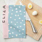 Blauwe Dalmatische Vlekken, Dalmatische Stippen, J Theedoek (Quarter Fold)