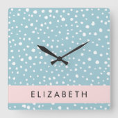 Blauwe Dalmatische Vlekken, Dalmatische Stippen, J Vierkante Klok (Voorkant)