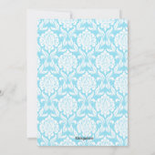 Blauwe Damask Boys Communityuitnodiging Kaart (Achterkant)
