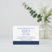 Blauwe Damask Bruiloft Behuizing Kaart (Staand voorkant)