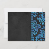 Blauwe  Damaslaag Sla de datum op Save The Date (Achterkant)