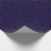 Blauwe Damast Boog Cadeaupapier (Hoek)