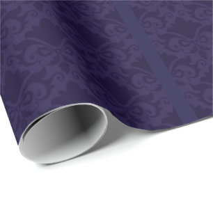 Blauwe Damast Boog Cadeaupapier