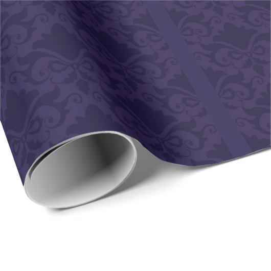 Blauwe Damast Boog Cadeaupapier (Rol Hoek)