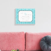 Blauwe damast bruiloft offerte gepersonaliseerde c canvas afdruk (Insitu (Woonkamer))