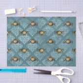 Blauwe Damast Krab Tissuepapier (Craft)