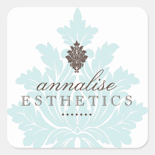  Blauwe Damast Stickers (Voorkant)