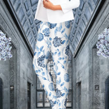 Blauwe Dame Modern Botanische Floral Toile