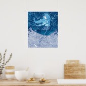 Blauwe dame poster (Keuken)