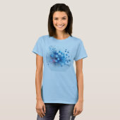 Blauwe dames hexagon design T-Shirt (Voorkant volledig)