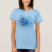 Blauwe dames hexagon design T-Shirt (Voorkant)