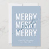 Blauwe dameskast voor fijne kerst feestdagenkaart (Voorkant)