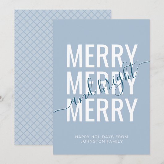 Blauwe dameskast voor fijne kerst feestdagenkaart (Voorkant / Achterkant)