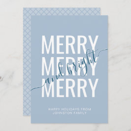 Blauwe dameskast voor fijne kerst feestdagenkaart