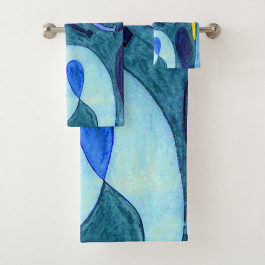 Blauwe dampen bad handdoek (Insitu)
